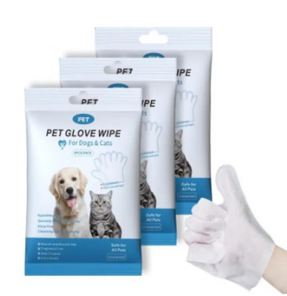 Pet Cleaning Gloves & Wipes - GHAVASTORE