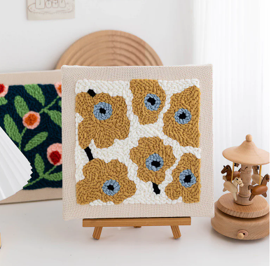 Poppy Punch Needle Kit with Embroidery Materials (One Set) - GHAVASTORE