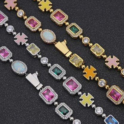 Gold-Plated Hip-Hop Gemstone Necklace - GHAVASTORE