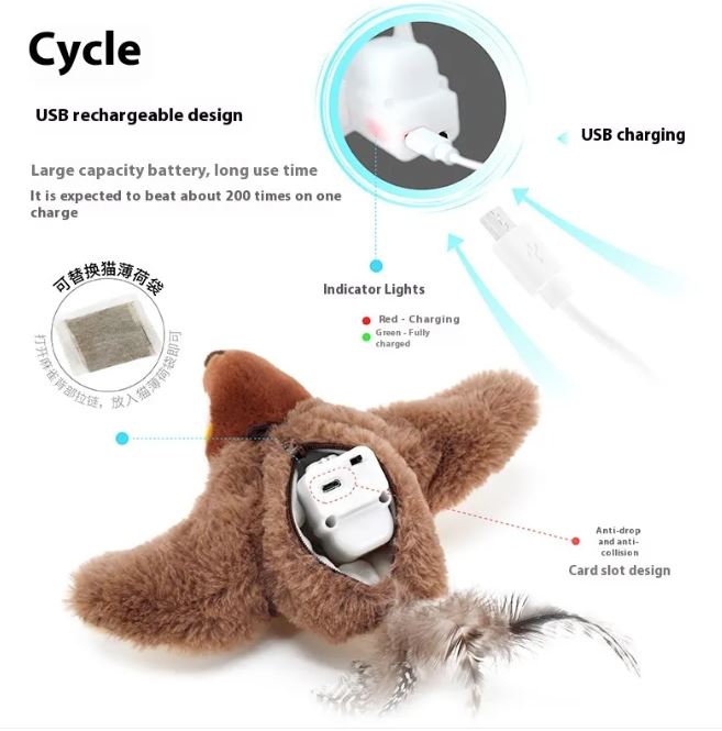 Flapping Bird Cat  Toy - GHAVASTORE