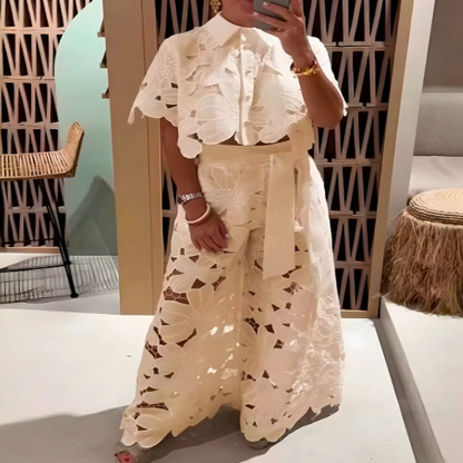 Pluzi Set: Lightweight Lace Pants and Top (Summer 2025) - GHAVASTORE