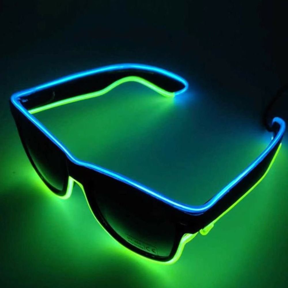 Glow in the Dark Multi-Color LED EL Wire Light-Up Glasses - GHAVASTORE