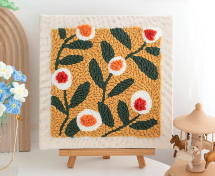 Poppy Punch Needle Kit with Embroidery Materials (One Set) - GHAVASTORE