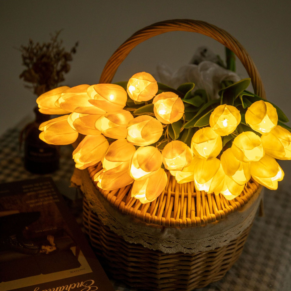 LED Tulip Bridal Bouquet With Lighting Chain - GHAVASTORE