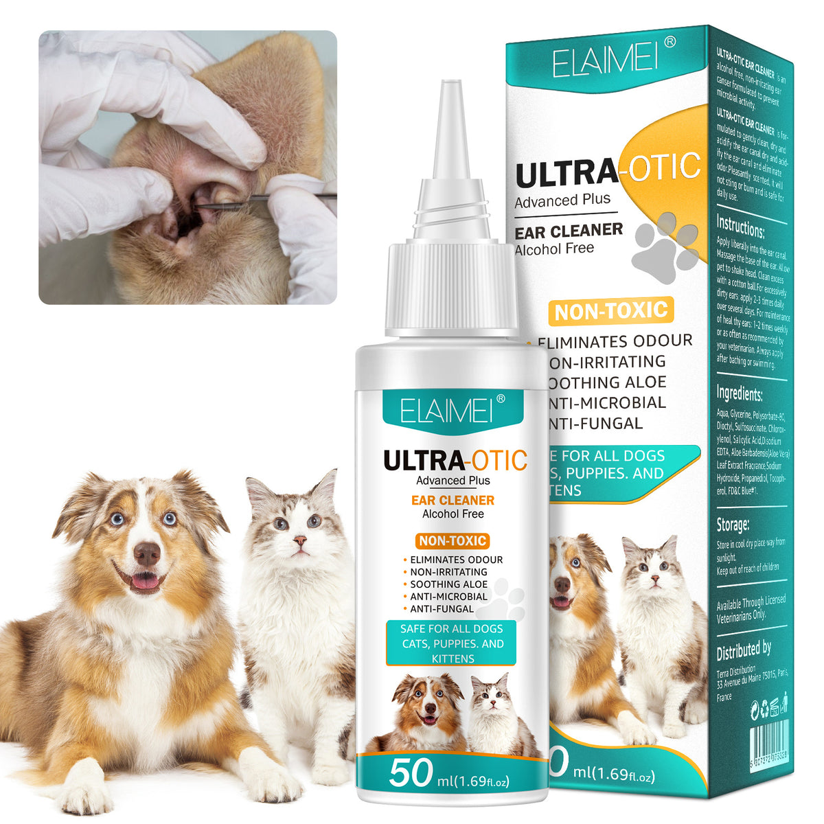 Pet Ear Cleaner 50ml - GHAVASTORE